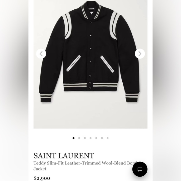 SAINT LAURENTTeddy Slim-Fit Leather-Trimmed Wool-Blend